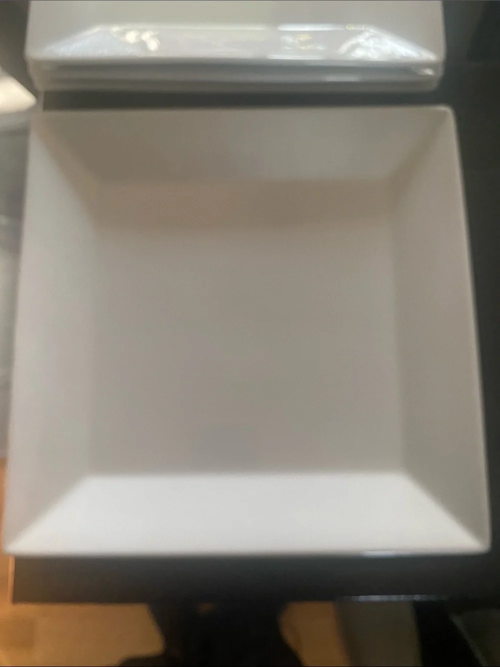 NWT Pier 1 Modern Square White Ceramic Serving Plates set of 4 10.5x10.5